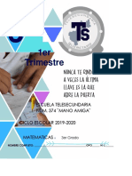 1er Trimestre: Escuela Telesecundaria Num. 374 Mano Amiga CICLO ESCOLAR 2019-2020 Matematicas