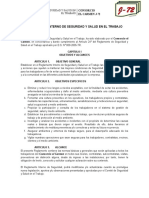 Reglamento Interno de Seguridad y Salud en El Trabajo