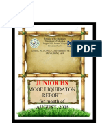 Junior HS: Mooe Liquidaton For Month of AUGUST, 2018