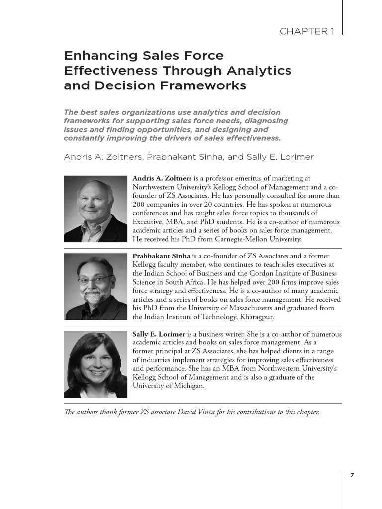 Session 19 Enhancing Sales Force Analysis Through Analytics And