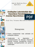 Aula 1 - Avaliações Laboratoriais Das Desordens Hematológicas - Anemias Hipocrômicas e Microcíticas - Vivianne Medeiros