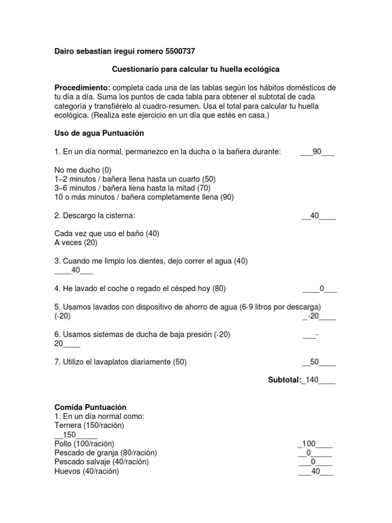 Calcula tu Huella Ecológica Personal | PDF | Residuos | Naturaleza