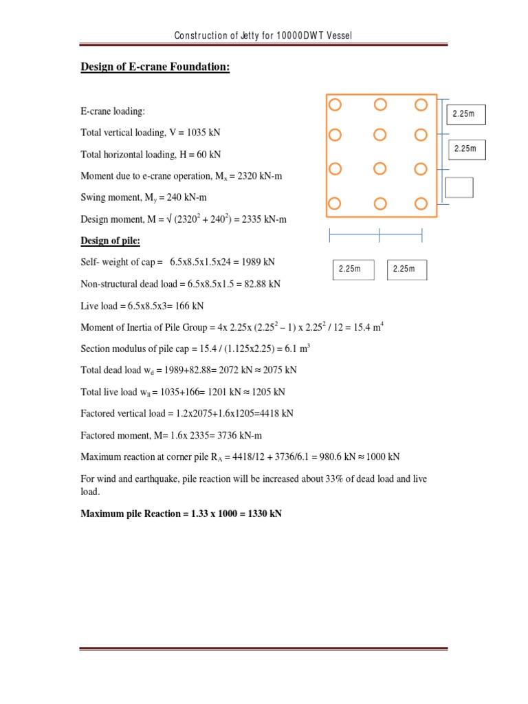 Jetty Construction for 10,000 DWT Vessel Design | PDF | Mechanics ...