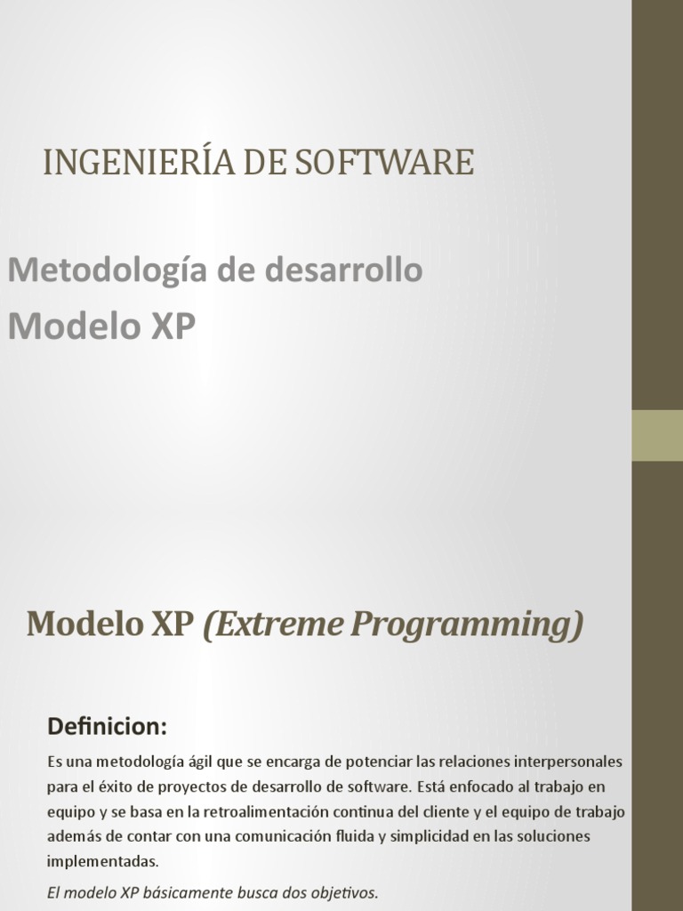 Modelo de Desarrollo XP | PDF | Ingeniería de software | Software