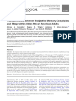 The Association between Subjective Memory Complaints and Sleep within Older African American Adults