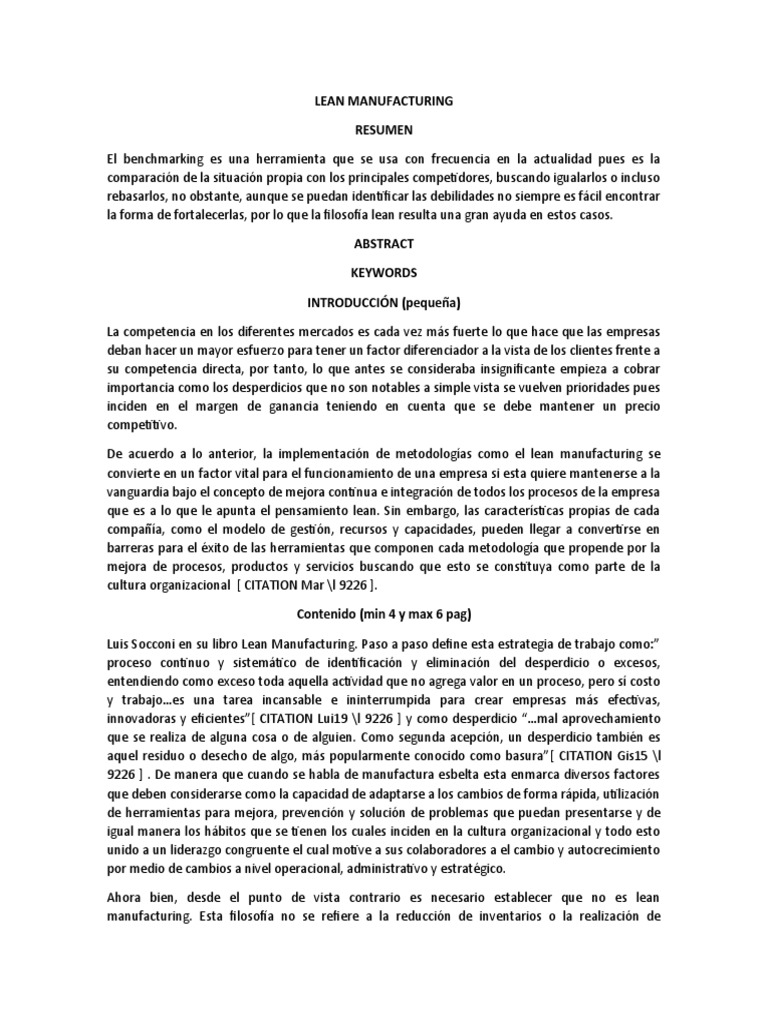 Lean Manufacturing | PDF | Lean Manufacturing | Producción y fabricación