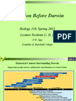 Evolution Before Darwin: Biology 110, Spring 2011 Lecture Sections C, D, E