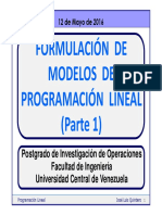 Formulación de Modelos de Programación Lineal (Parte 1)