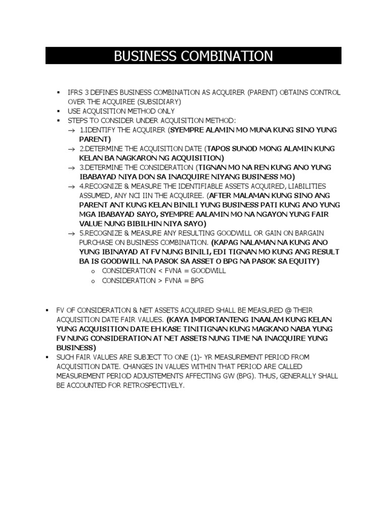 Accounting for Business Combinations | PDF