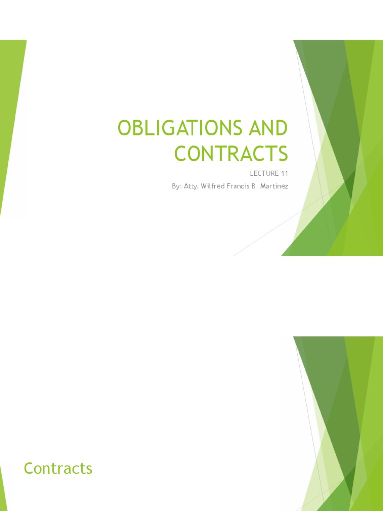 Understanding Contracts and Obligations | PDF | Offer And Acceptance ...