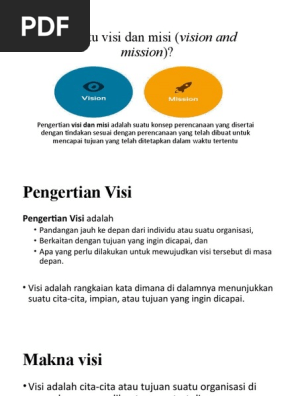 Apa Itu Visi Dan Misi Vision And Pdf