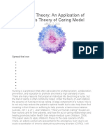 Nursing Theory An Application of Watson's Theory of Caring Model