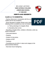 Merits and Demerits Cadets 20 21 PDF