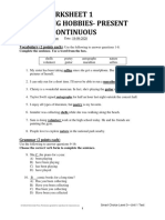 Worksheet Present Perfect Continuos