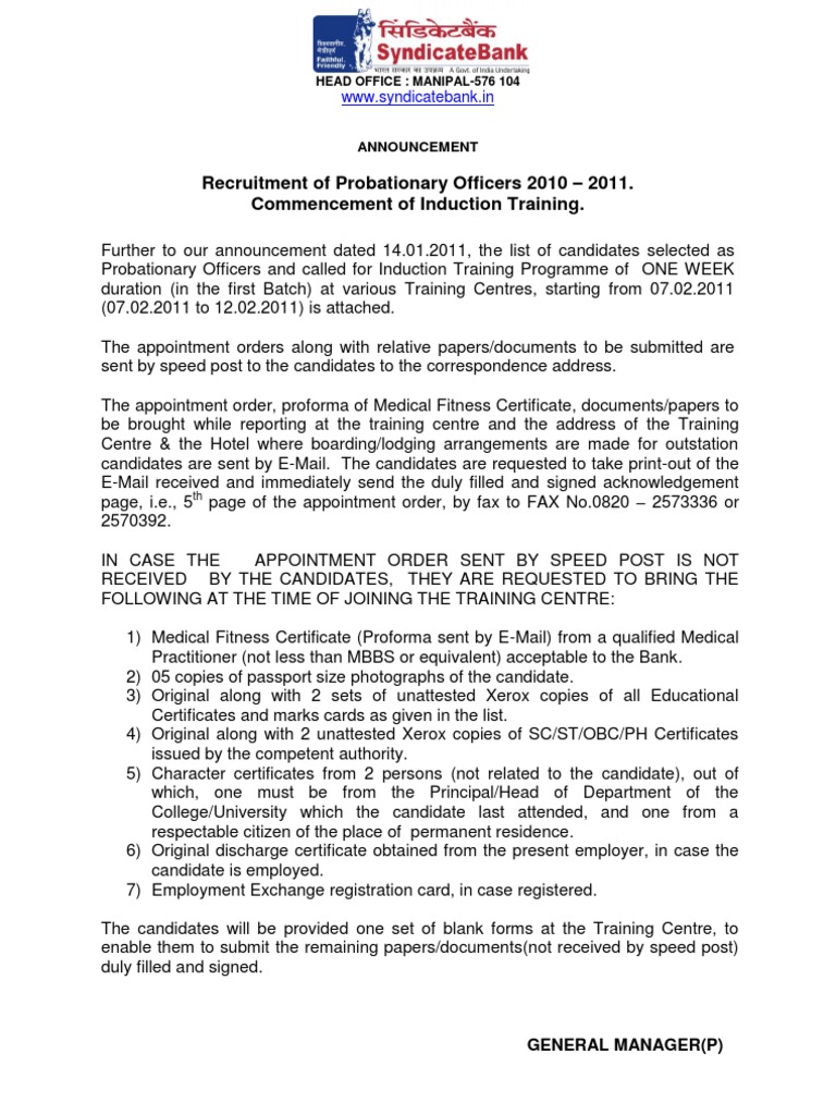 Recruitment of Probationary Officers 2010 - 2011. Commencement of ...