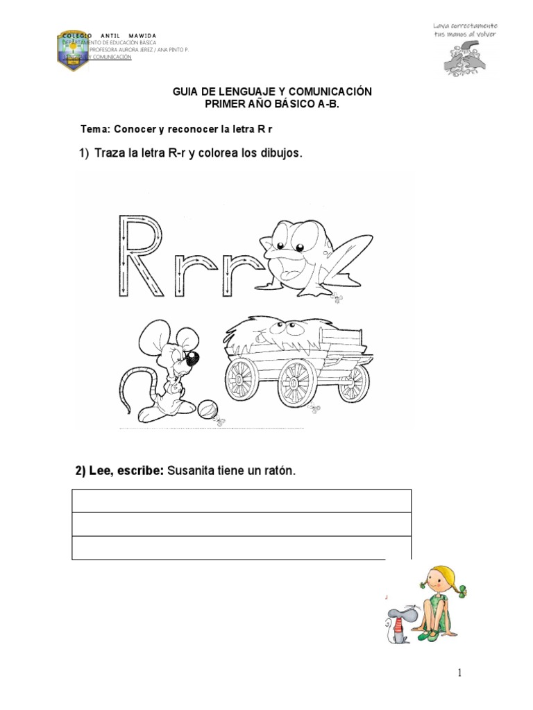 Guía de Lenguaje: Letra R para 1° Básico | PDF