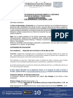 Ruta de Aprendizaje y Evaluación Distancia Filos Institucional 2020-1 PDF