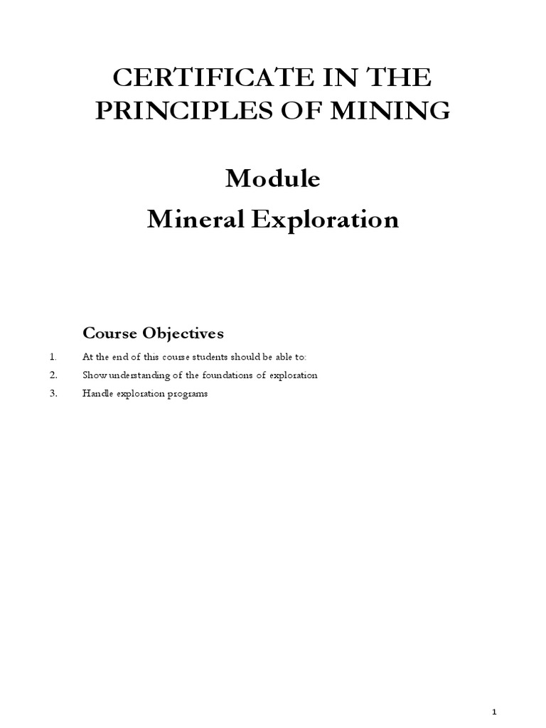 Principles of Mineral Exploration in Zimbabwe | PDF | Risk Management ...