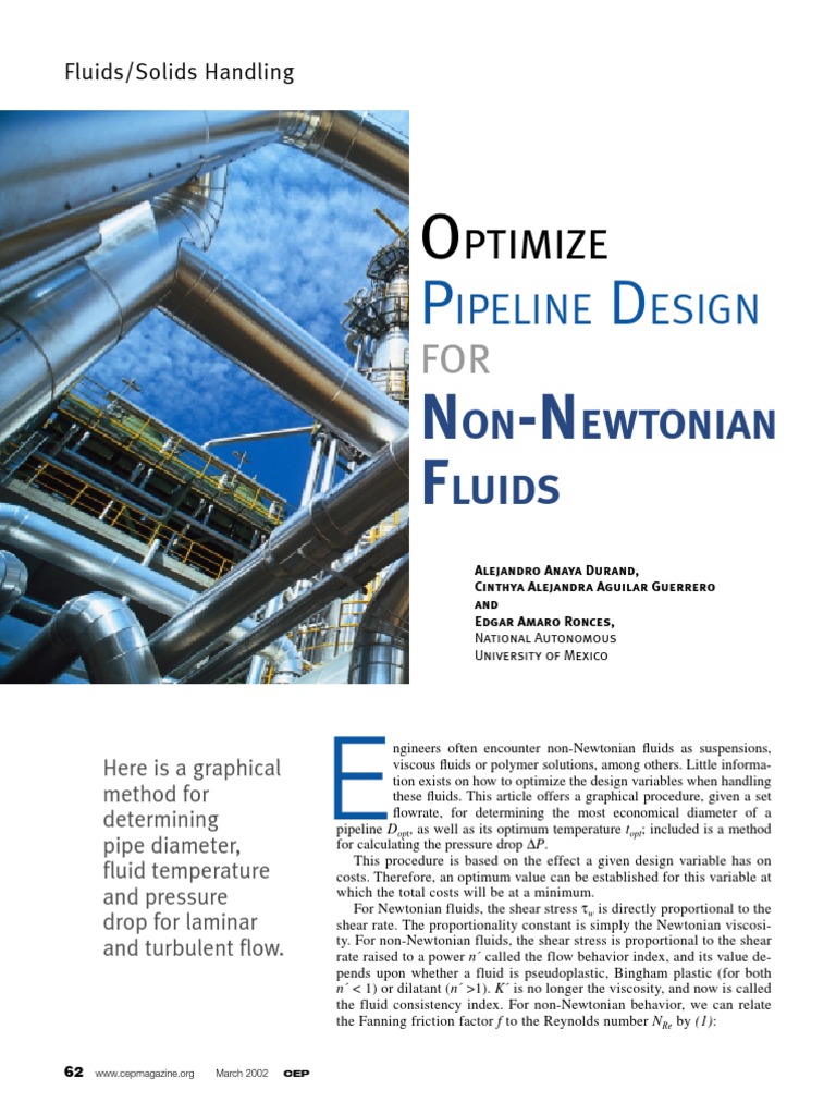Optimize Pipeline Design For Non-Newtonian Fluids PDF | PDF | Fluid ...