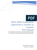 EDUC 4206: Professional Experience 4: Teacher As Inquirer The Proposal