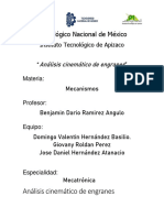 Mecanismos - Análisis de Engranes PDF