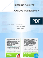 Ims Engineering College Topic: Amul Vs Mother Dairy: Presented By: Ayushi Bansal Ritika Choudhary Mba 1 Year