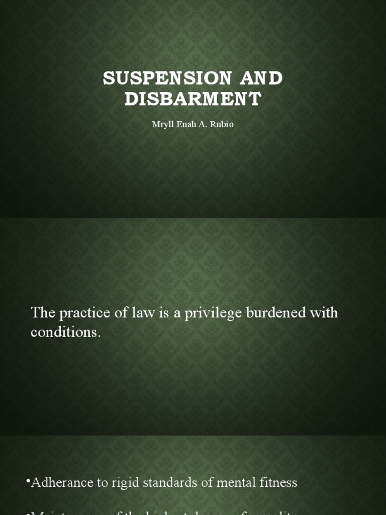 Suspension and Disbarment PDF Disbarment Lawyer