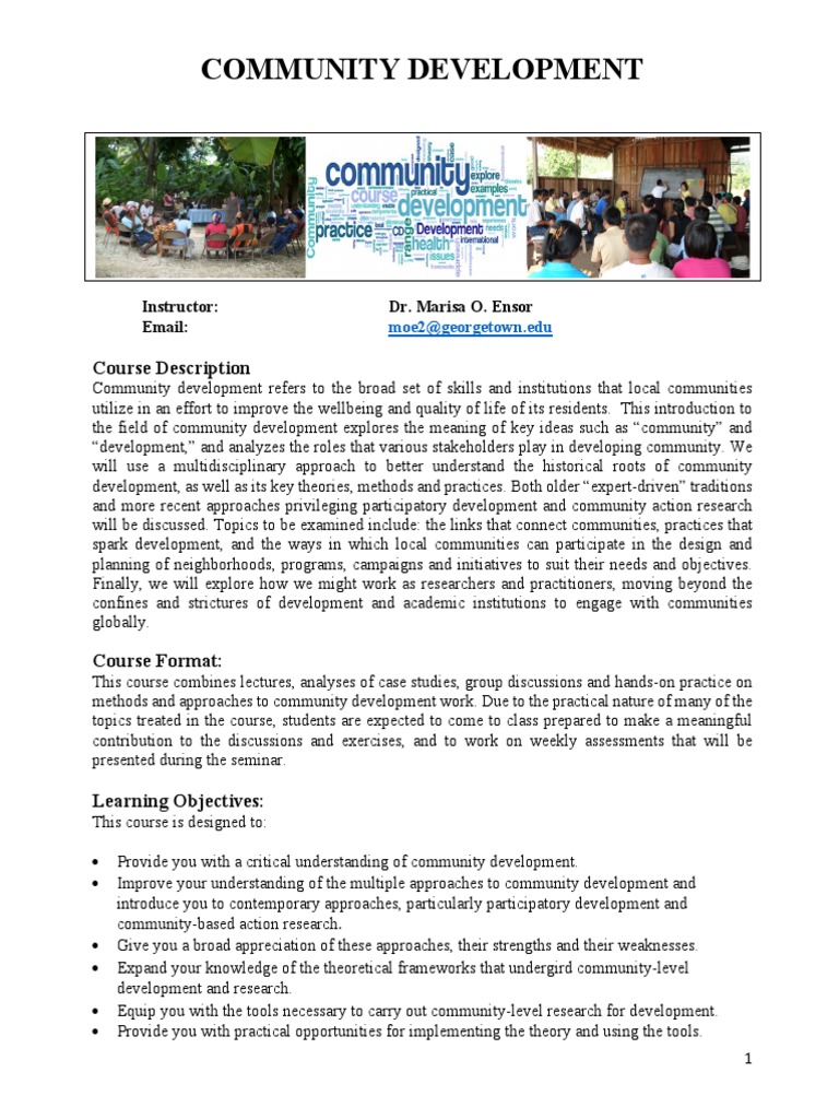 Ensor COMMUNITY DEVELOPMENT Syllabus PDF | PDF | Plagiarism | Academic ...