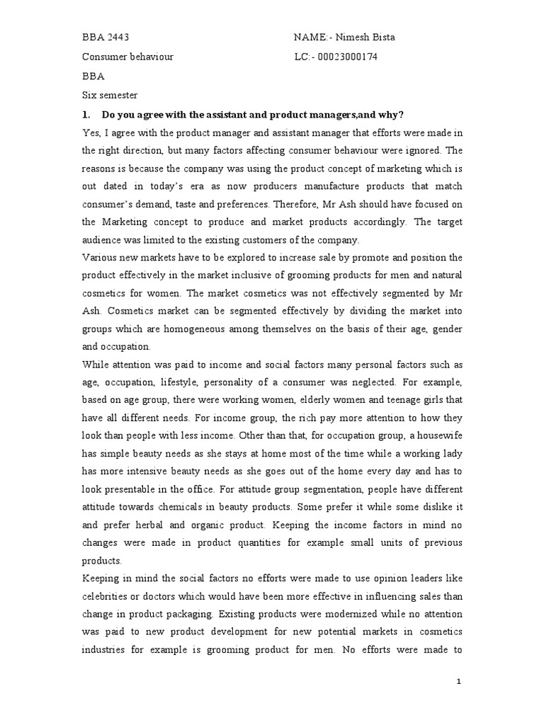 consumer behaviour case study pdf