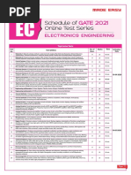 Schedule of Online Test Series: Electronics Engineering