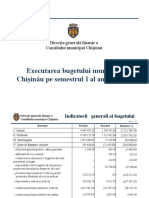 Executarea Bugetului Municipal Chișinău Pe Semestrul I Al Anului 2020