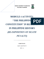 “THE PHILIPPINE CONSTITUTION” IN READINGS IN PHILIPPINE HISTORY (RE-IMPOSITION OF DEATH PENALTY)
