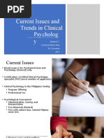 Current Issues and Trends in Clinical Psychology