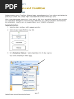 Slide Animations and Transitions: Microsoft Powerpoint 2007