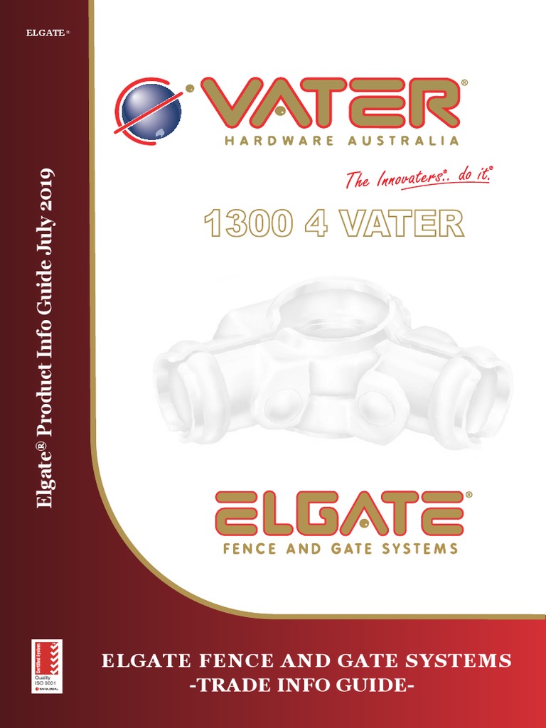 VATER Elgate Fence & Gate Systems INFO List JULY19 | PDF ...