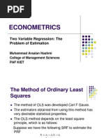 Econometrics: Two Variable Regression: The Problem of Estimation