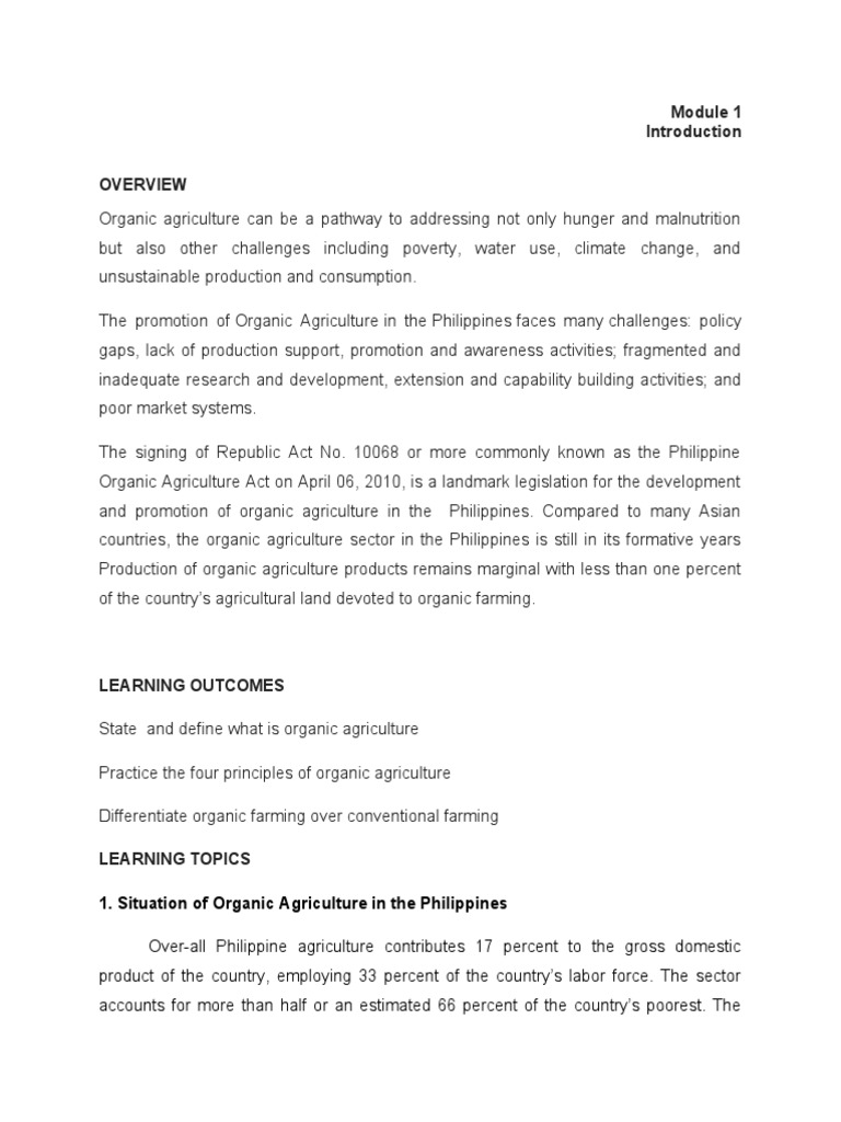 Challenges and Opportunities in Organic Agriculture Philippines | PDF ...