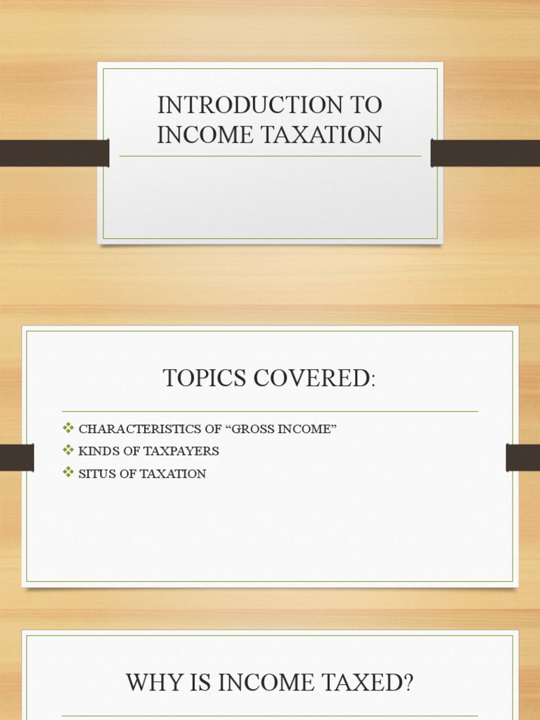Income Taxation: Key Concepts Explained | PDF | Life Insurance | Gross ...