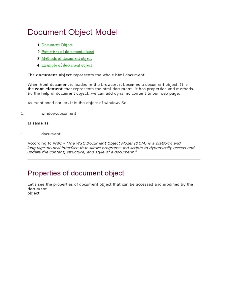 Document Object Model | PDF | Document Object Model | Html