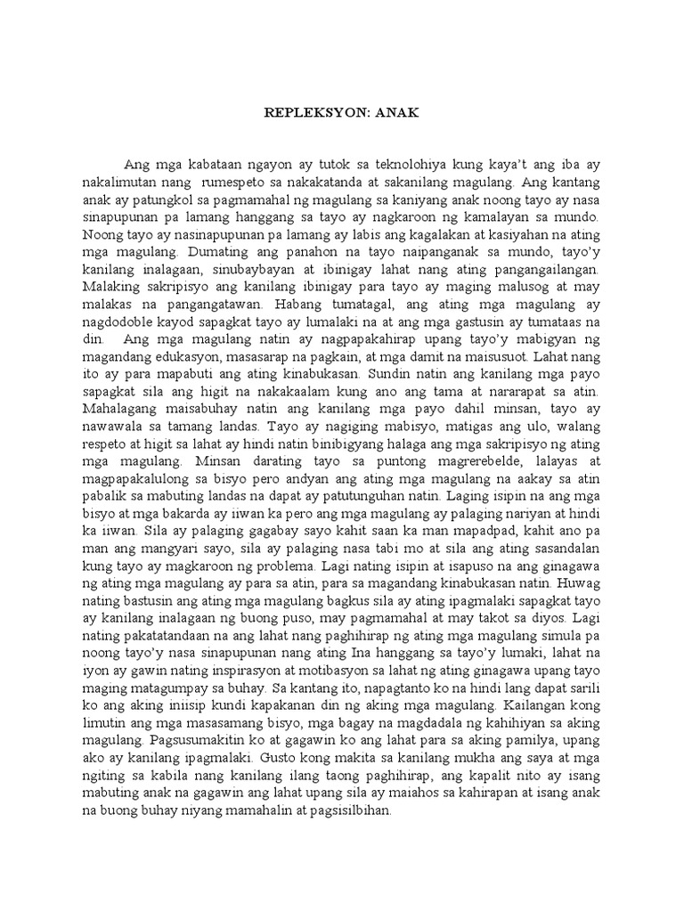Repleksyon 1 | PDF