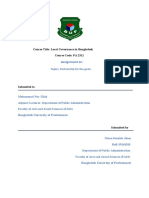 Assignment On: Course Title: Local Governance in Bangladesh Course Code: PA 2311