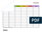 Timetable Monday To Friday With Room For Notes in Colour