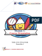 Course Orientation: The Cultivator Suscribe I