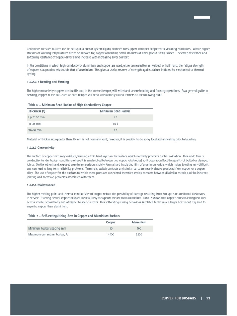 Copper Busbar Design and Specifications | PDF | Copper | Electrical ...