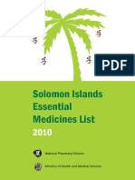 Solomon Islands Essential Medicines List: Ministry of Health and Medical Services