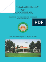 Balochistan Assembly Rules of Procedure 5 April 2018