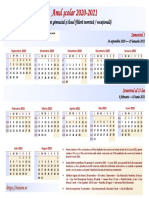 Calendar Scolar 2020 2021 Gimnaziu Liceu Teoretic Vocational Orizontala