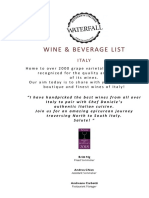 Wine & Beverage List: Italy