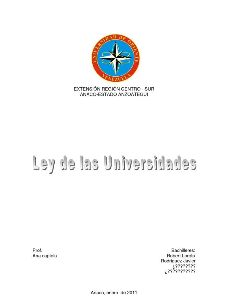 Proyecto de Ley de Universidades Universidad Maestros Free 30day