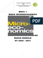 Bacc 1 Basic Microeconomics: Davao Central College, Inc